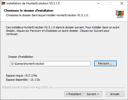 Installer - Choose folder
